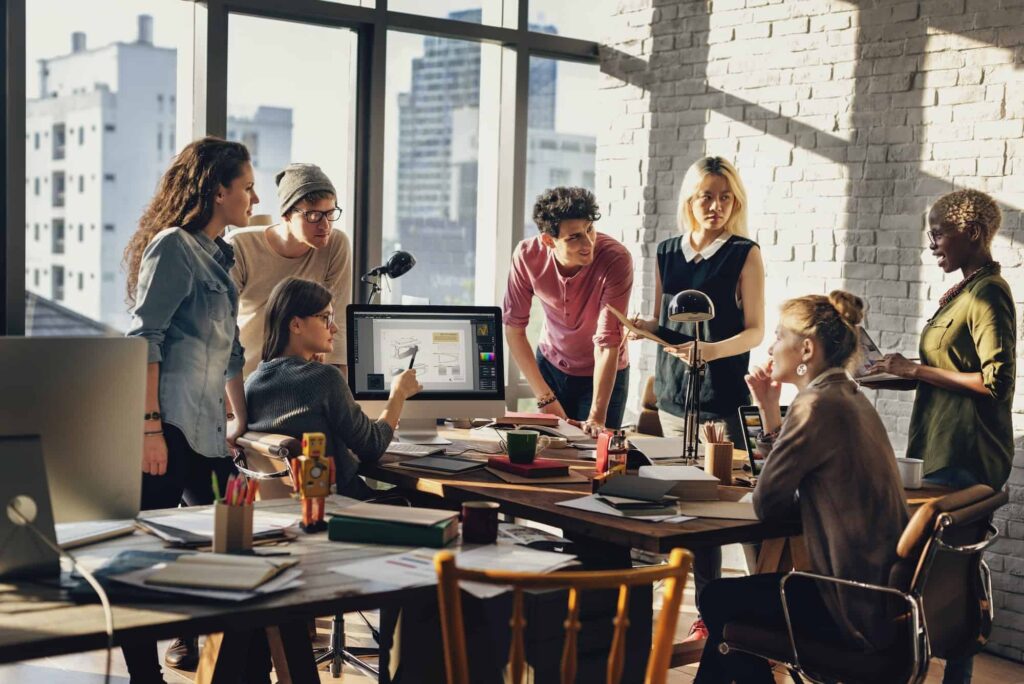 african descent brainstorming working workplace concept